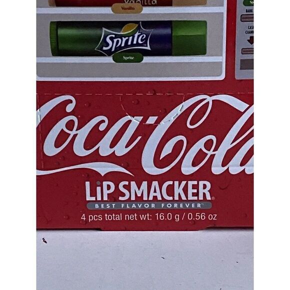 4 Pack Coca Cola Lip Balm Vending Machine Lip Smacker Cherry Vanilla Sprite Coke - Picture 4 of 10